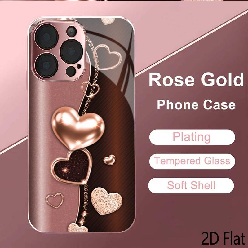 Сердце ЛЮБОВЬ 2D Плоский Для iPhone17 18 16 15 14 13 12 11 Pro Max XS XR 8 7Plus Чехол для телефона Ударопрочный Защитная задняя крышка