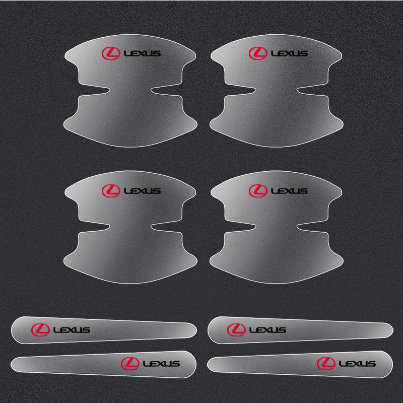 8pcs Transparent Car Door Handle Bowl Stickers Anti-scratch Protection For Lexus EX300H RX450H IS300H ES300H NX RX GS Al20 EK6