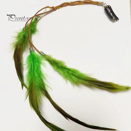 Заколка для волос в виде пера, цветная кожаная длинная заколка для волос с кисточками, легко сочетающийся головной убор, аксессуары для волос для тематических вечеринок