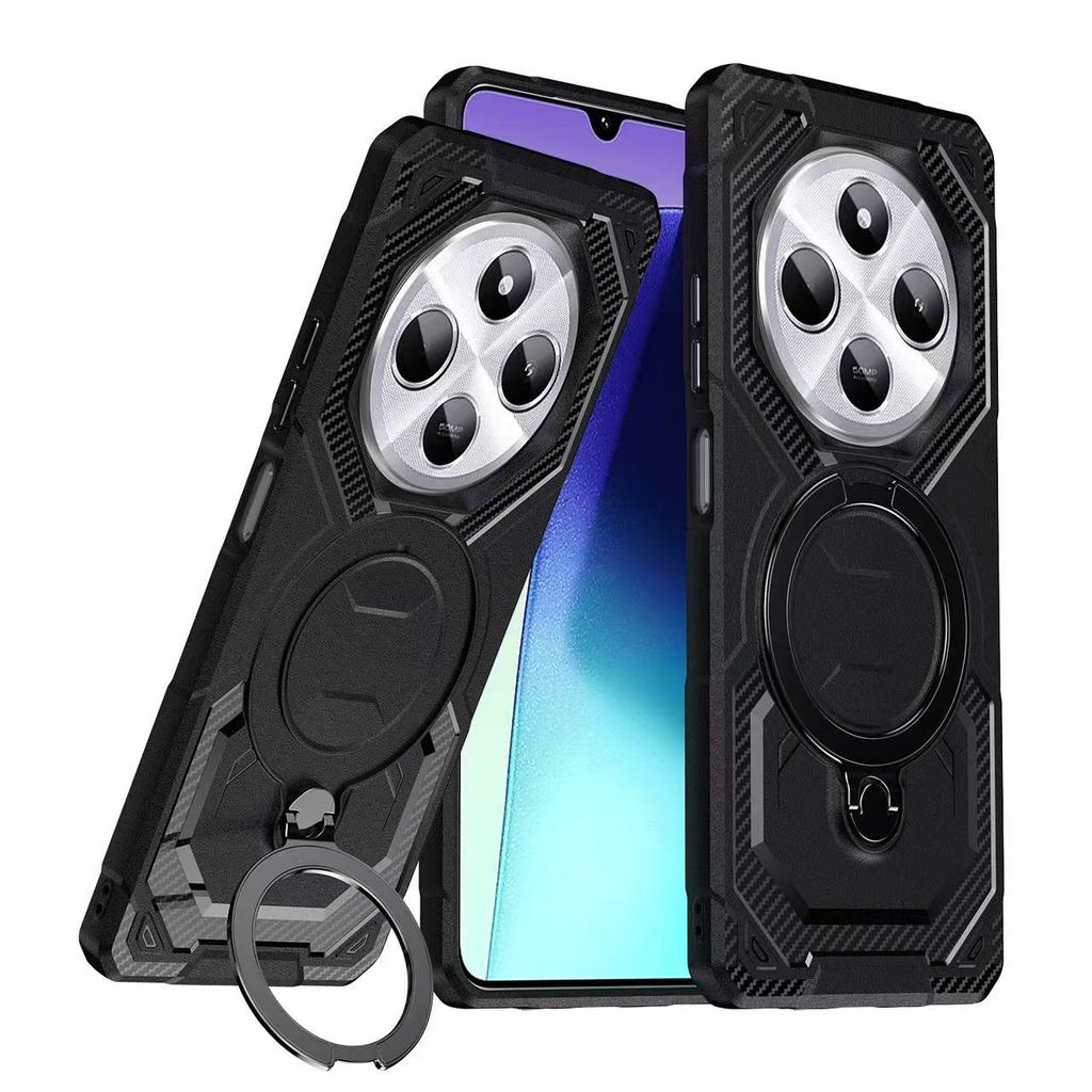 Чехол для Redmi 14C с кольцом-подставкой, вращающимся на 360°, автомобильный магнитный противоударный чехол для Redmi Note 14 Pro Plus 4G 5G, защитный чехол-подставка
