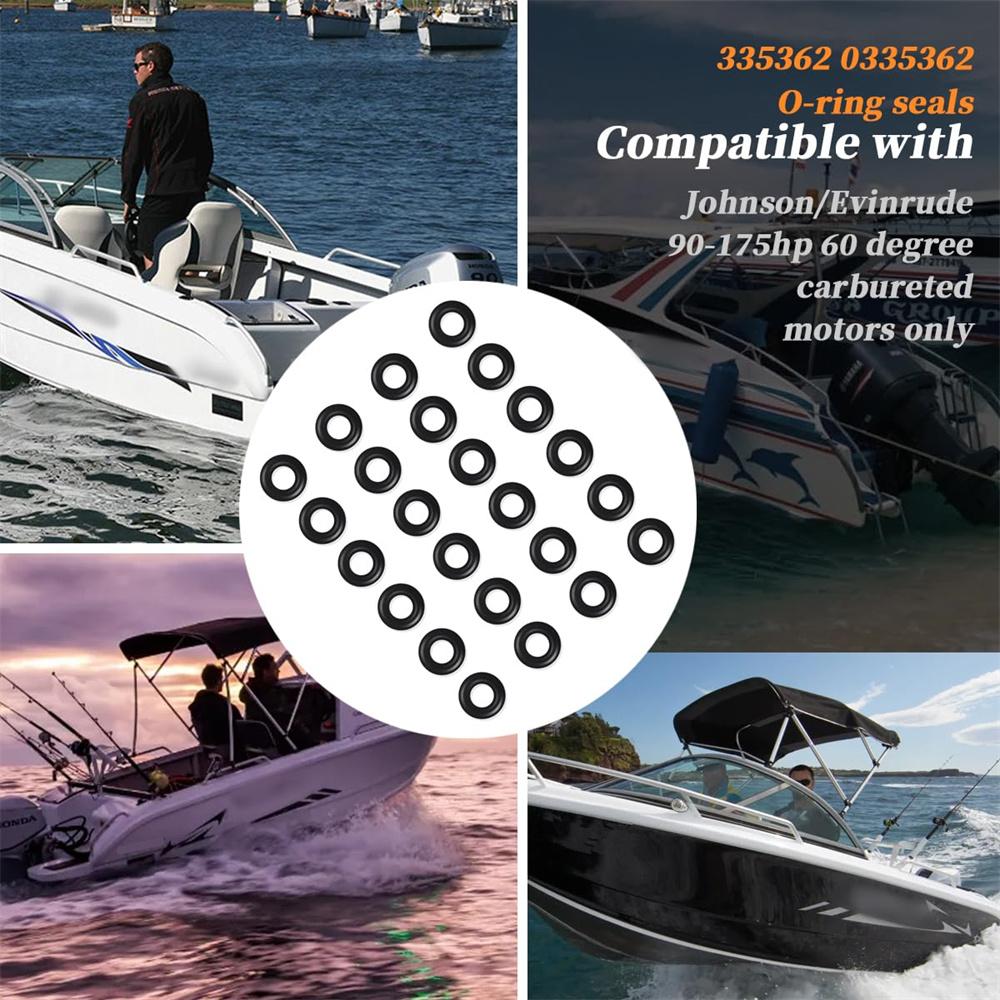 24pcs O-ring Seals For Johnson/Evinrude 90-175hp 60° Carbureted Motor # 335362