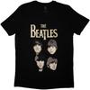 Футболка с логотипом The Beatles 4 Головы Золотая Фольга