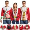 Уютный и праздничный 3D свитер с уродливым рождественским принтом, с круглым вырезом, для женщин и мужчин