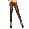 Женские прозрачные эластичные леггинсы из ротанга с цветочным рисунком и черной розой, узкие брюки-карандаш