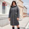 New Women's Autumn Winter Parka Plus Size Woman Clothing Long Padding Warm Hood Female Jacket Coats Split Hem Outerwears AM-10095