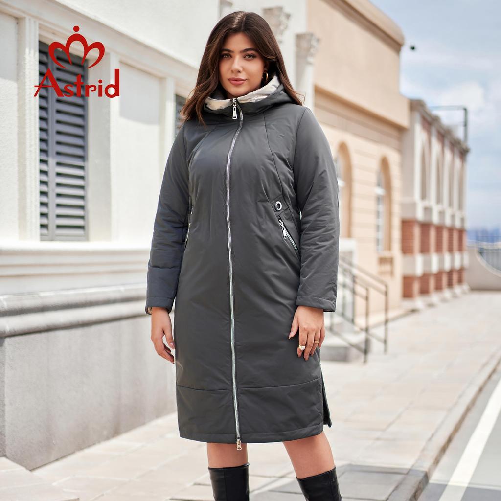 Astrid New Women's Autumn Winter Parka Plus Size Woman Clothing Long Padding Warm Hood Female Jacket Coats Split Hem Outerwears AM-10095