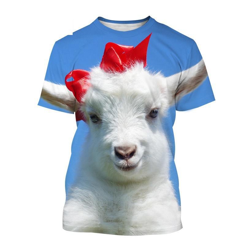 Summer Funny Animal Goat 3D Print T-Shirts Streetwear Men Fashion Harajuku Casual Oversized O-Neck T Shirt Tees Tops