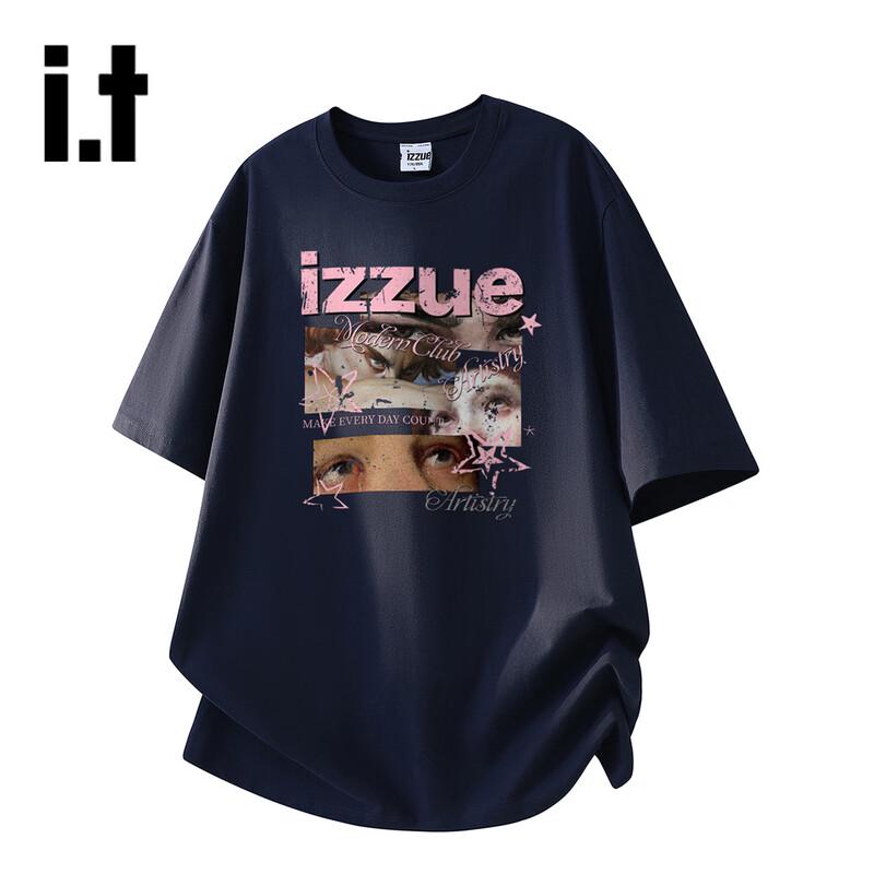 Унисекс хлопковая футболка с графическим принтом Izzue, тяжелый хлопок