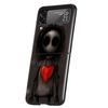 Hard PC Phone Case For Samsung Galaxy Z Flip 7 6 5 4 Black Cover For Galaxy Z Flip 3 Foldable Dark Cute Girl Doll Art Creative