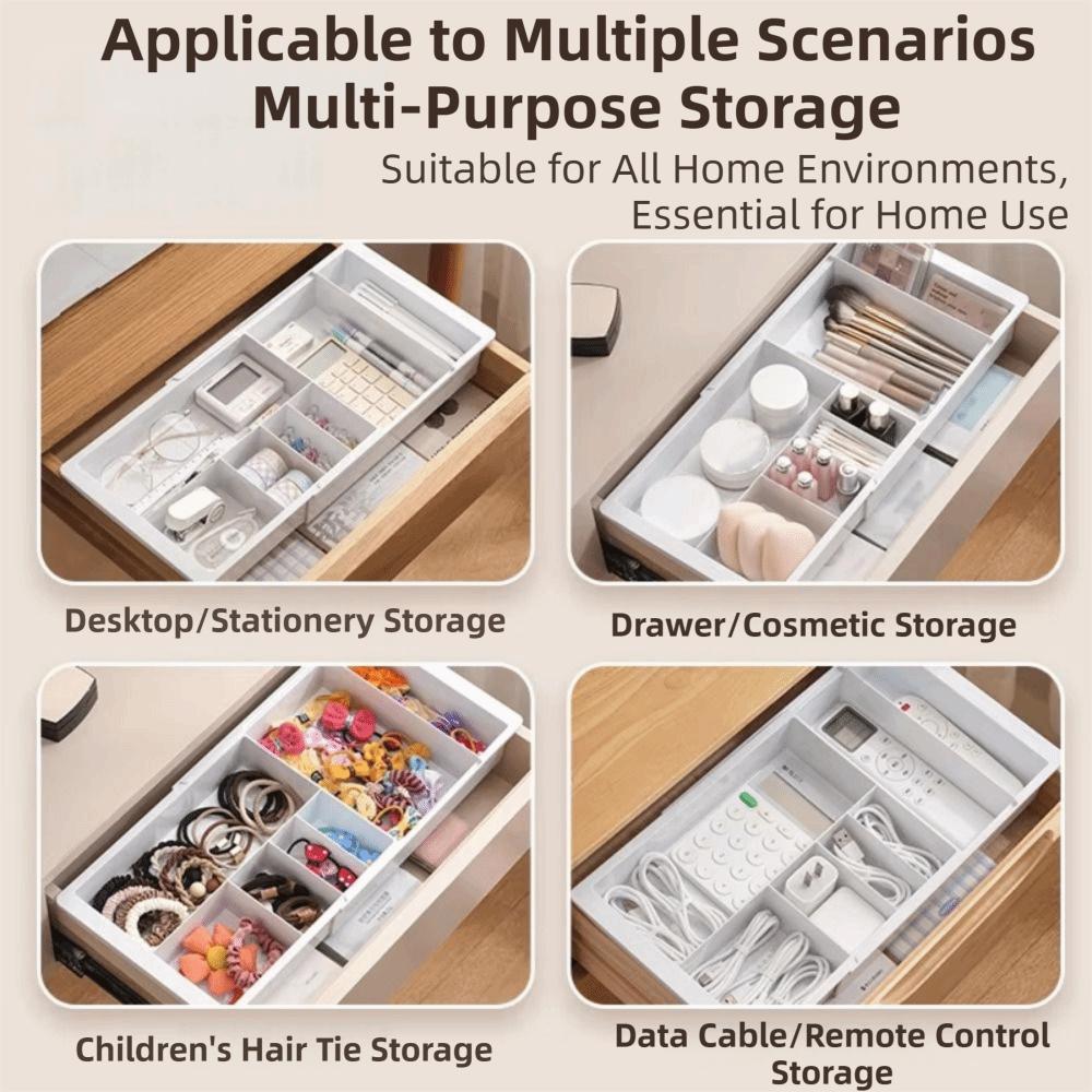 Регулируемый телескопический контейнер для хранения в ящике, пластиковый выдвижной телескопический ящик, настольное хранение