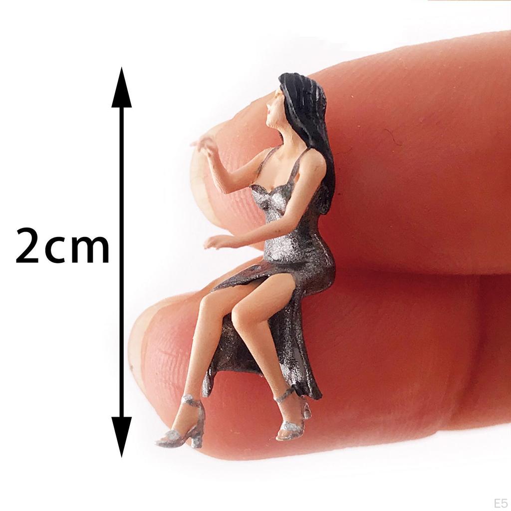 Покрашенный 1:64 Фигурка Говорящая Сцена Маленькие Фигурки Кукла из Смолы Женщина-Пианист, для Диорам Железная Дорога