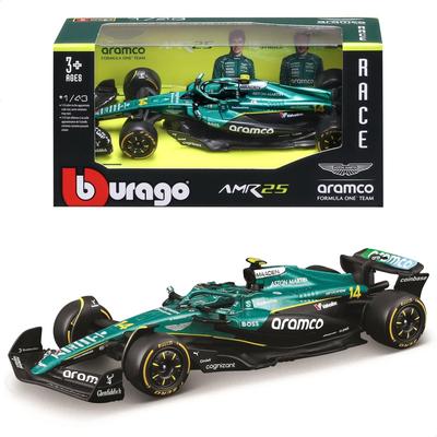 Bburago Модель 2025 года F1 Aston Martin Aramco Formula One Team AMR25 Фернандо Алонсо Литая модель автомобиля Готовый продукт 1/43 №14 / 18-38250 (# 14)