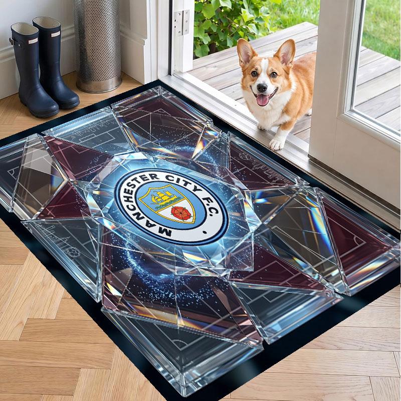 Soft Floor Carpet Manchester City Pattern Area Rug Decorative Mat For Home Room Decoration