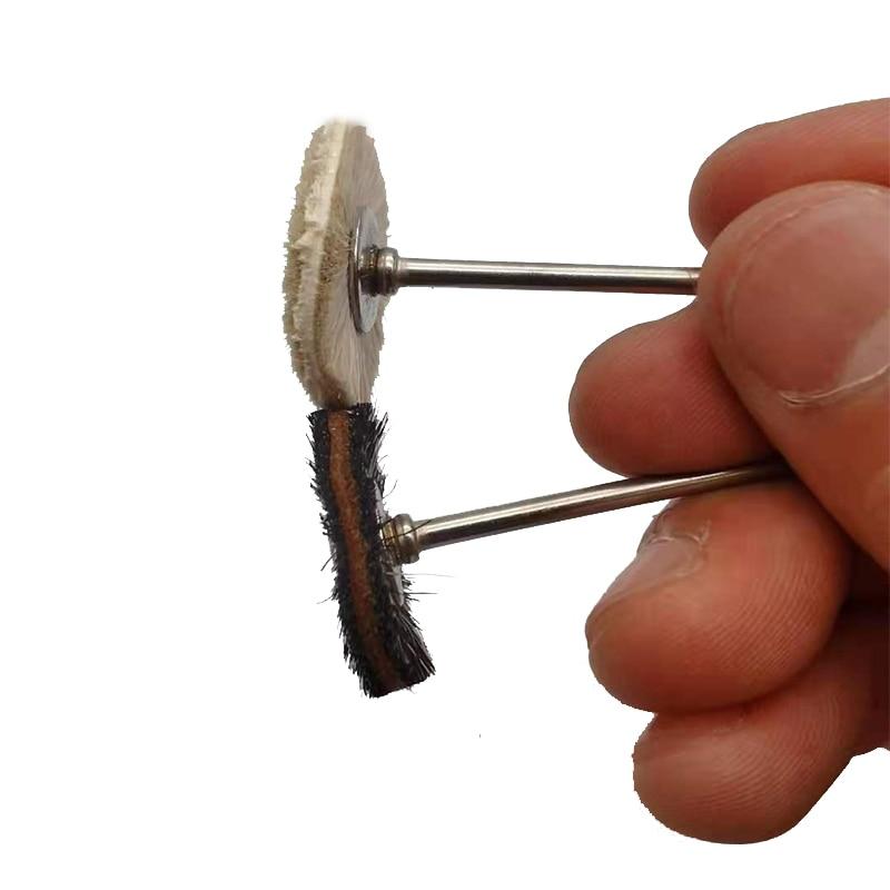 Стоматологическая лаборатория, щетка для полировки, колесо из замши, серо-белая, мягкая козья шерсть, лабораторные материалы, вращающиеся инструменты, низкоскоростной хвостовик HP 2,35 мм