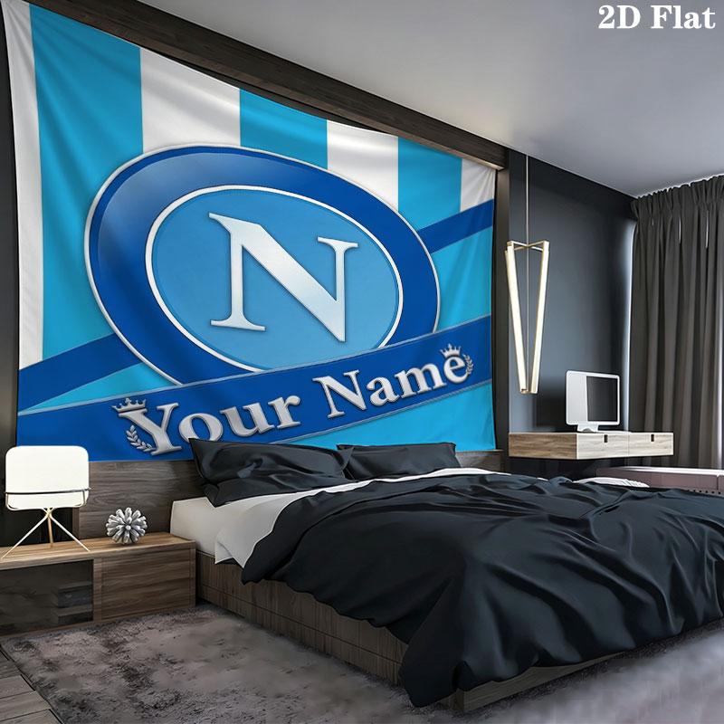 SSC Napoli Custom Name Wall Tapestry Aesthetic Wall Hanging Printed Fabric Blanket Decorative Tapestries for Bedroom Living Room Home Decor