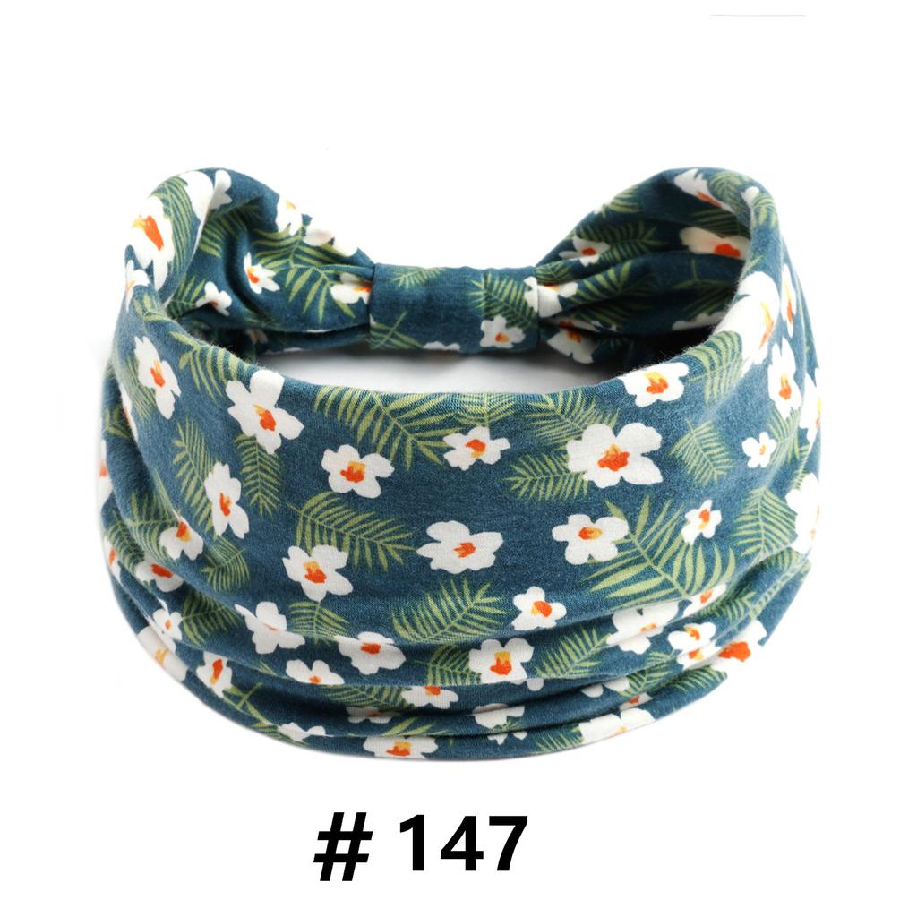 Бохо повязки на голову для женщин Хлопковые широкие повязки на голову Эластичная повязка для волос Нескользящая для тренировок Йоги Бега Тюрбан Головной убор Аксессуары для волос