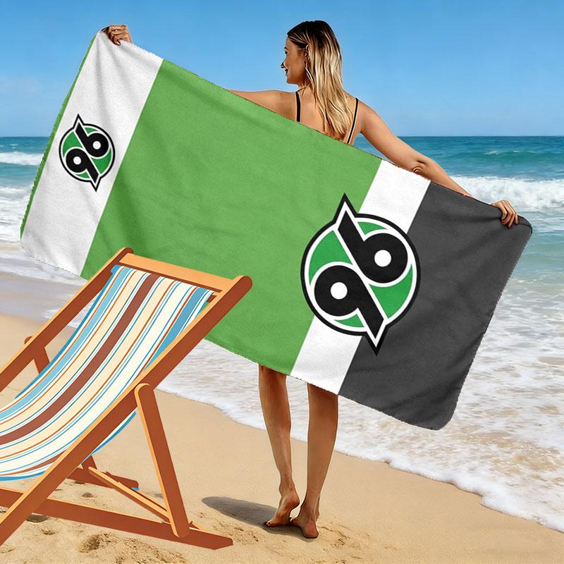 Пляжное полотенце Hannover 96, Большое, Мягкое, Быстросохнущее, для Пляжа, Кемпинга, Плавания