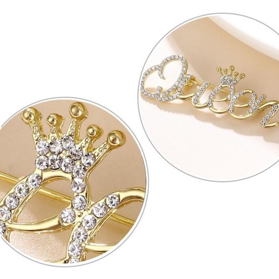 Модная брошь в форме королевы со стразами, булавки для женщин, роскошная Корона, корсаж, вечерние свадебные подарки, аксессуары для одежды