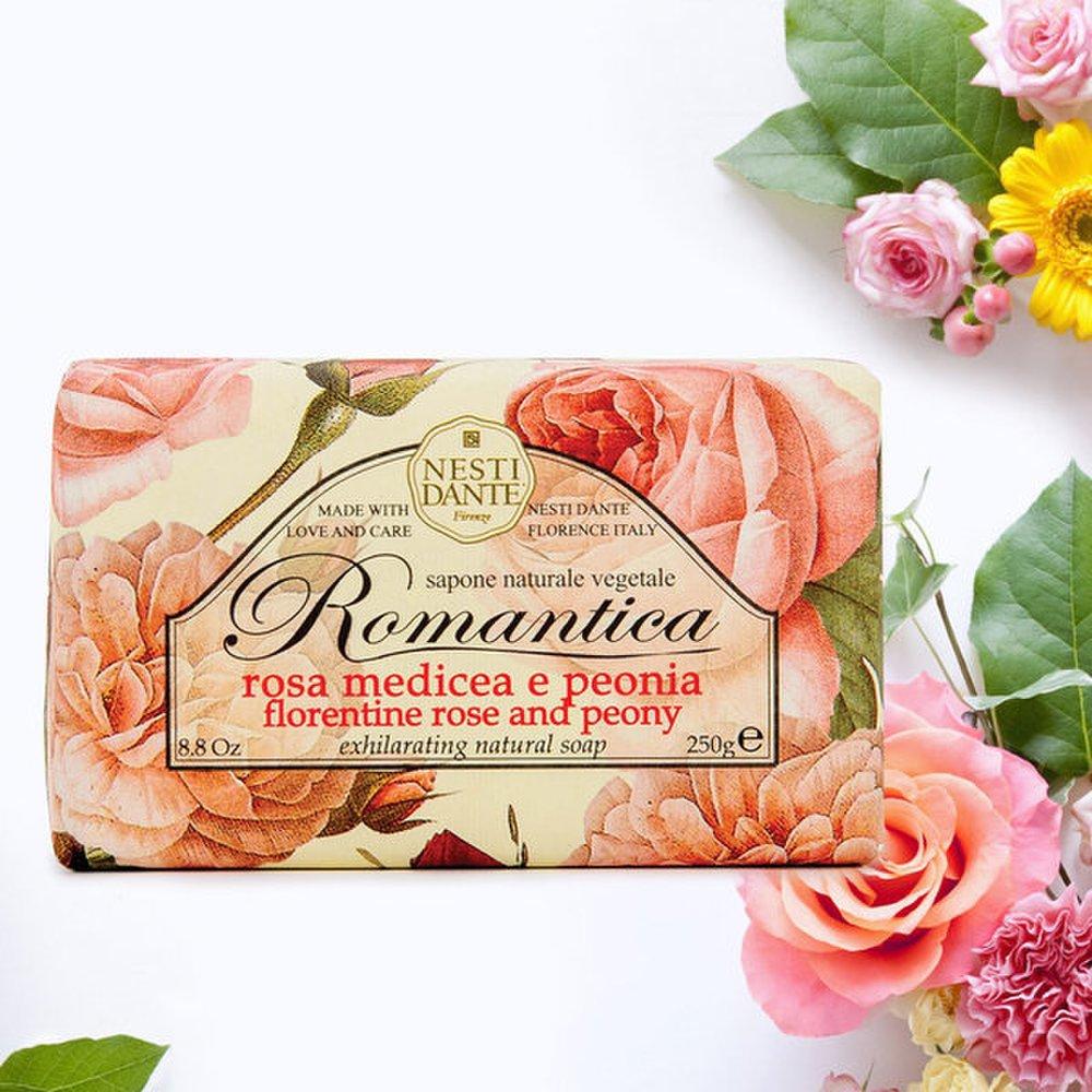 NESTIDANTE Итальянское ароматизированное мыло Romantica роза/пион 250г