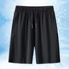 Men Sport Shorts Loose Ice Silk Quick Dry Straight Wide Leg Drawstring Elastic Waist Pleated Solid Color Gym Traning Jogging Sweatpants