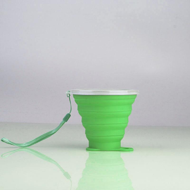 Silicone Folding Cup with Lid Retractable Kettle Lightweight to Carry Outdoor Use Travel Environment-Friendly Cup Gift Cup