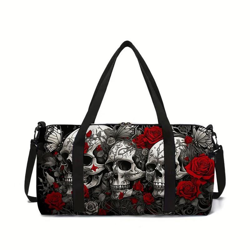 Классические Популярные Новые Скелет 3D Печать Большая Вместимость Дорожные Сумки Форма Бочки Сумка Через Плечо Для Активного Отдыха и Спорта Сумка для Тренажерного Зала Йоги