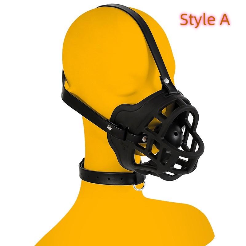 VaHppy Flirting Toys for Couples Mouth Stopper "Mouth Ball" Headgear Mask 2in1 PU Dog's Pig's Mouth Cosplay Dog Slave SM