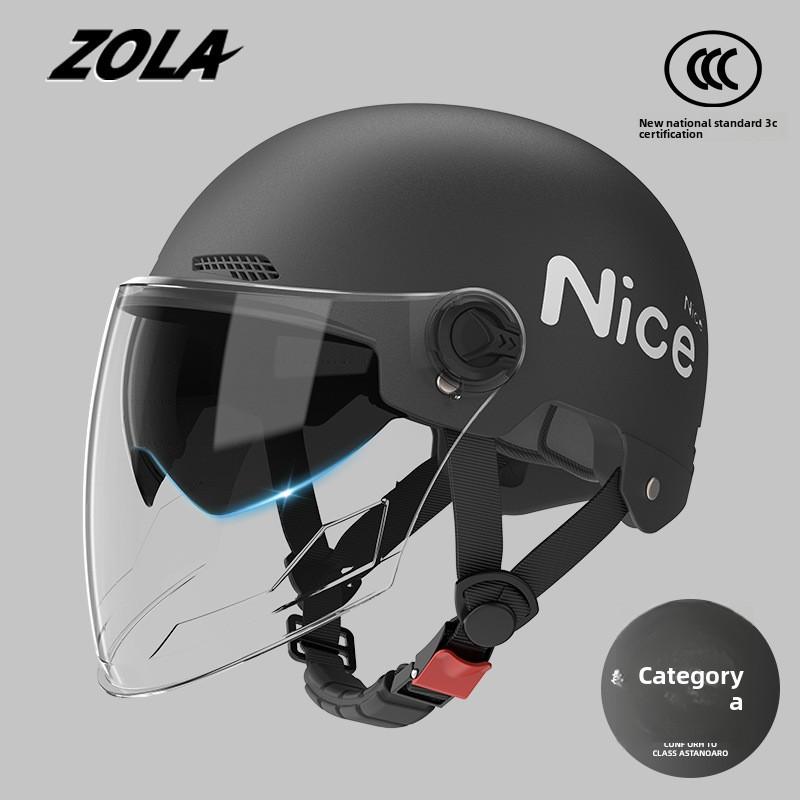 Helmet Electric Car Women's 3c Summer Helmet Double Lens Model with Ear Protection and Sun Protection Class A Riding 3C Certified Battery Car Sunshade