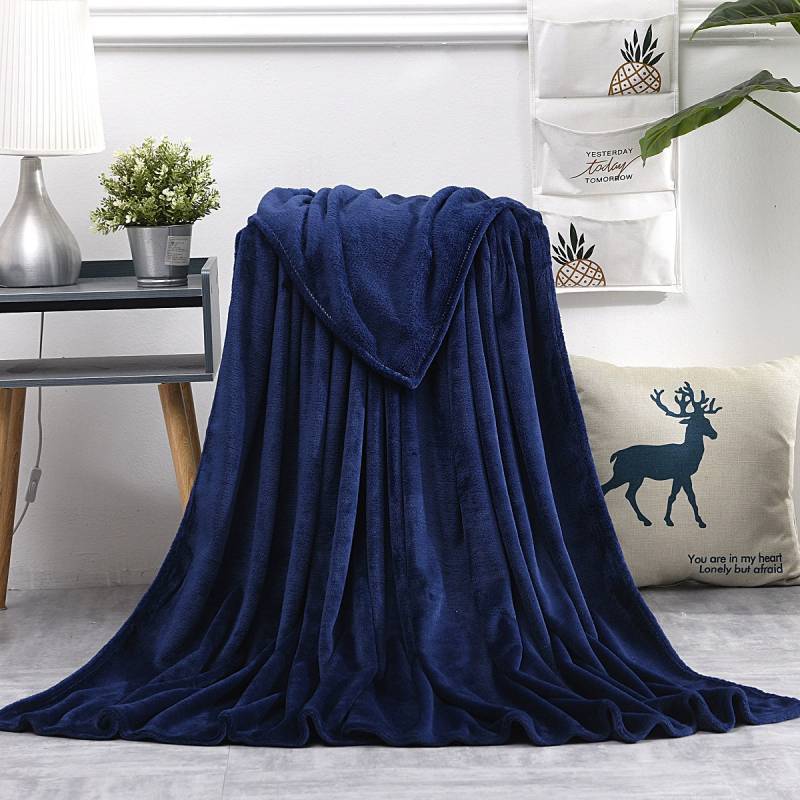 Oversized Simple Solid Color Soft Plush Blanket For Napping Sofa And Use Bedroom
