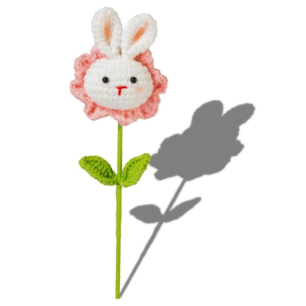 Hand Woven Yarn Graduation Knitted Flower Artificial Woven Crochet Flower Bouquet  Home Decor