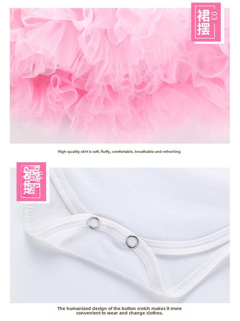 Комбинезон на день рождения для новорожденной девочки - комплект из двух частей с короткими рукавами