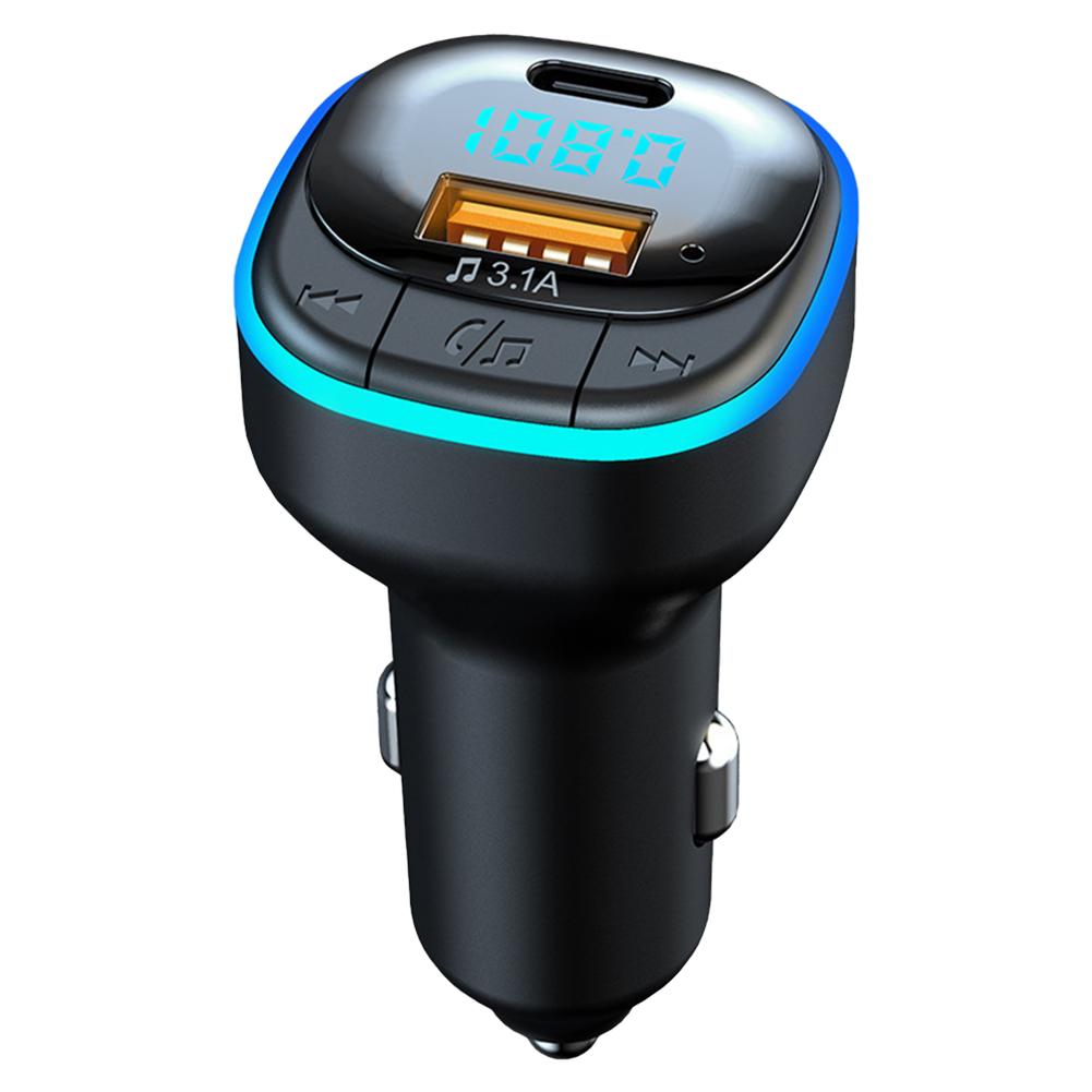 Bluetooth-Compatible 5.0 Car Phone Charger Fast Charging USB Type C Cigarette Lighter MP3 Music Player for Family Travel