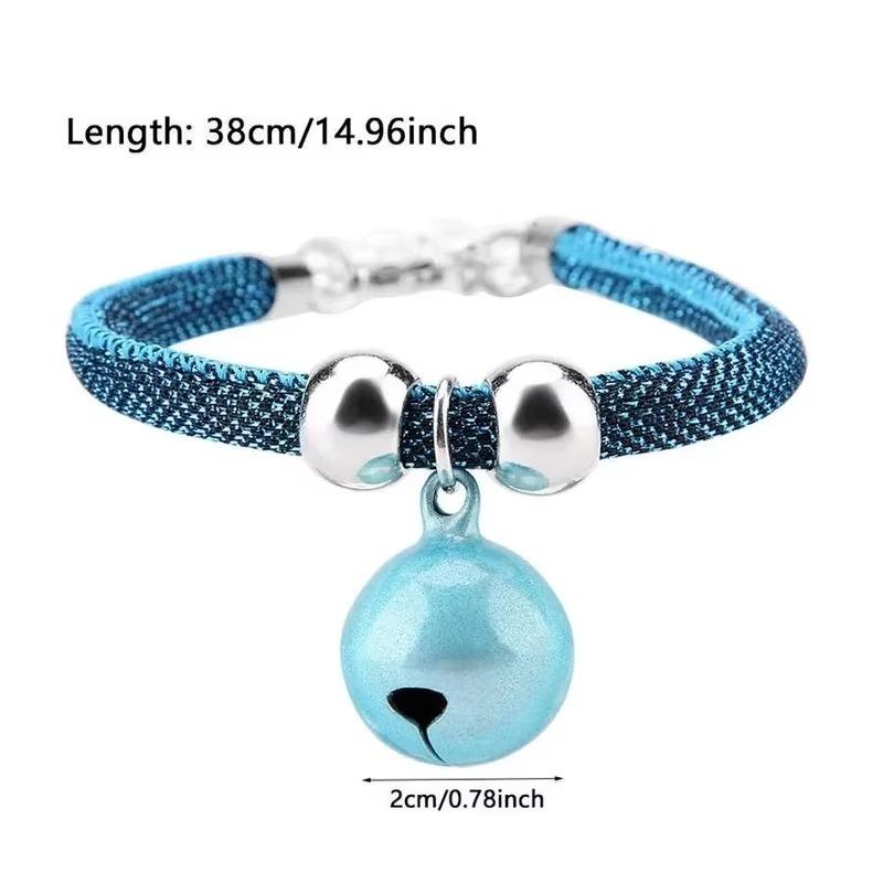 Ожерелье для домашних животных, ошейник для собак, ошейник-колокольчик для домашних кошек, котят, маленьких собак, щенков, милые нейлоновые ожерелья, ошейники-колокольчики, удлинительная цепочка