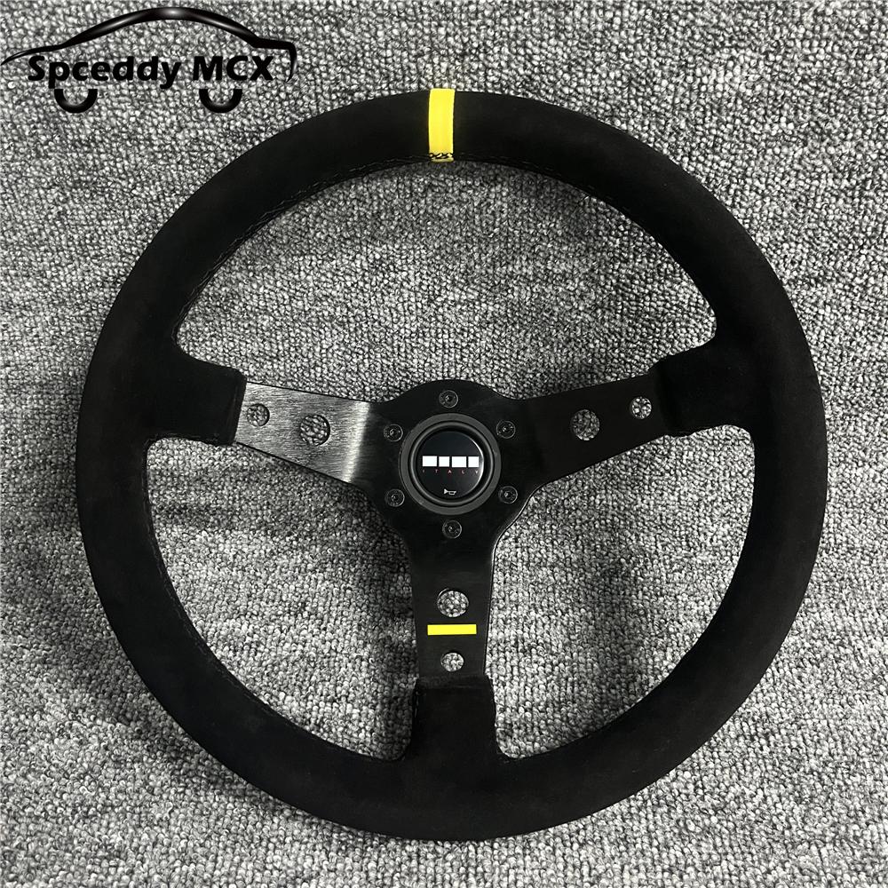Universal 14inch Concave Racing Sports Steering Wheel Car Rally JDM Drifting Steering Wheel