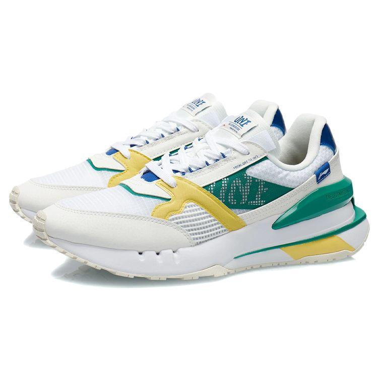 Li-Ning 001 Белые кремово-желтые мужские кроссовки для новорожденных Cloud-White Standard-White AGCR183-5