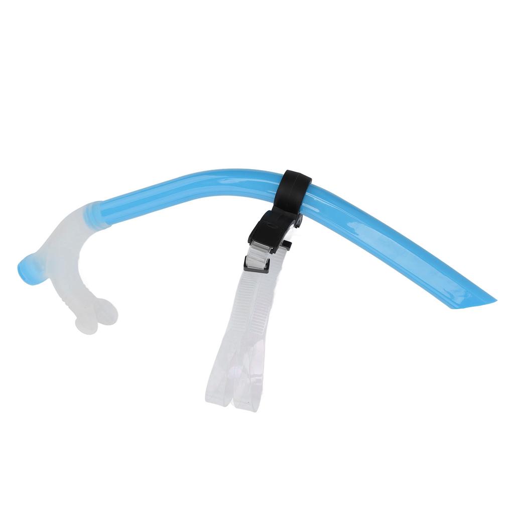 Swimming Snorkel Reduced Drag Silicone Swimming Breathing Tube with Adjustable Head Brace for