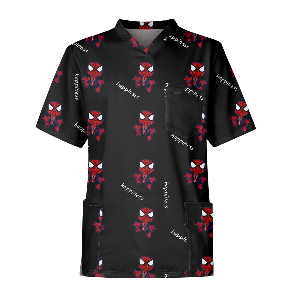 Мужской топ с коротким рукавом и V-образным вырезом с принтом нагрудного кармана