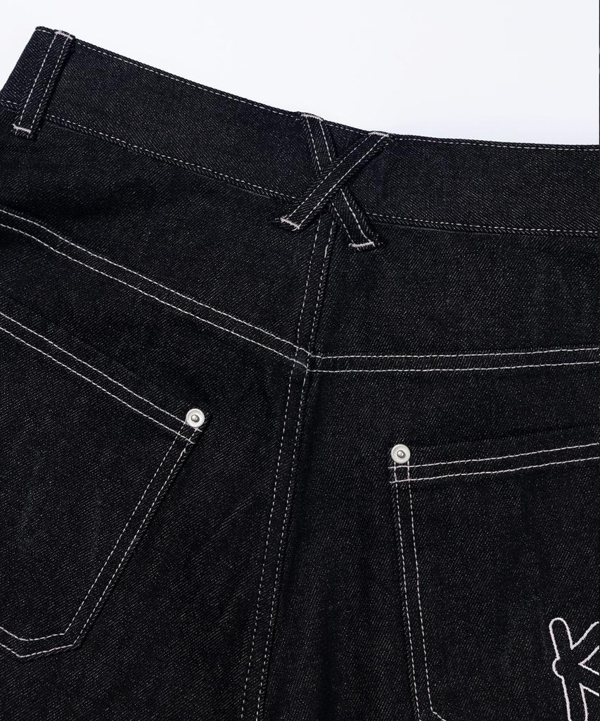 KAIFAI Trace Denim Bermuda Pants (Black) K26Qc242