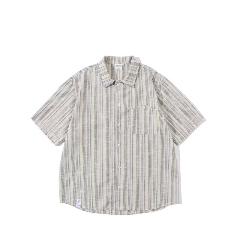 Новая ретро-рубашка для летней мужской одежды, свободный и нишевый дизайн для студентов, забавный мужской топ для верхней одежды