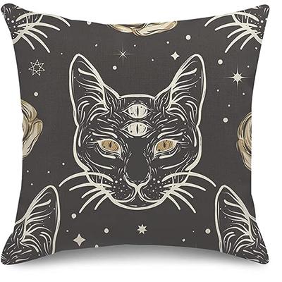 Throw Pillow Case Home Decoration Set Pillow Case Decorative Cushion Sofa Pillow Case Halloween Black Gothic 45X45Cm