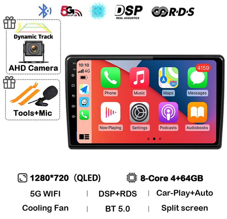 Android 14 Беспроводной Carplay Auto Для Ford Fusion 1 2005-2012 Автомагнитола GPS Навигация Мультимедийный Видеоплеер 4G WIFI Стерео