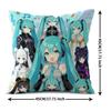 Hatsune Miku Short Plush Print Throw Pillow/Sofa Cushion/Simple Nap Mat/Office Lumbar Support Cushion, Anime Home Decor