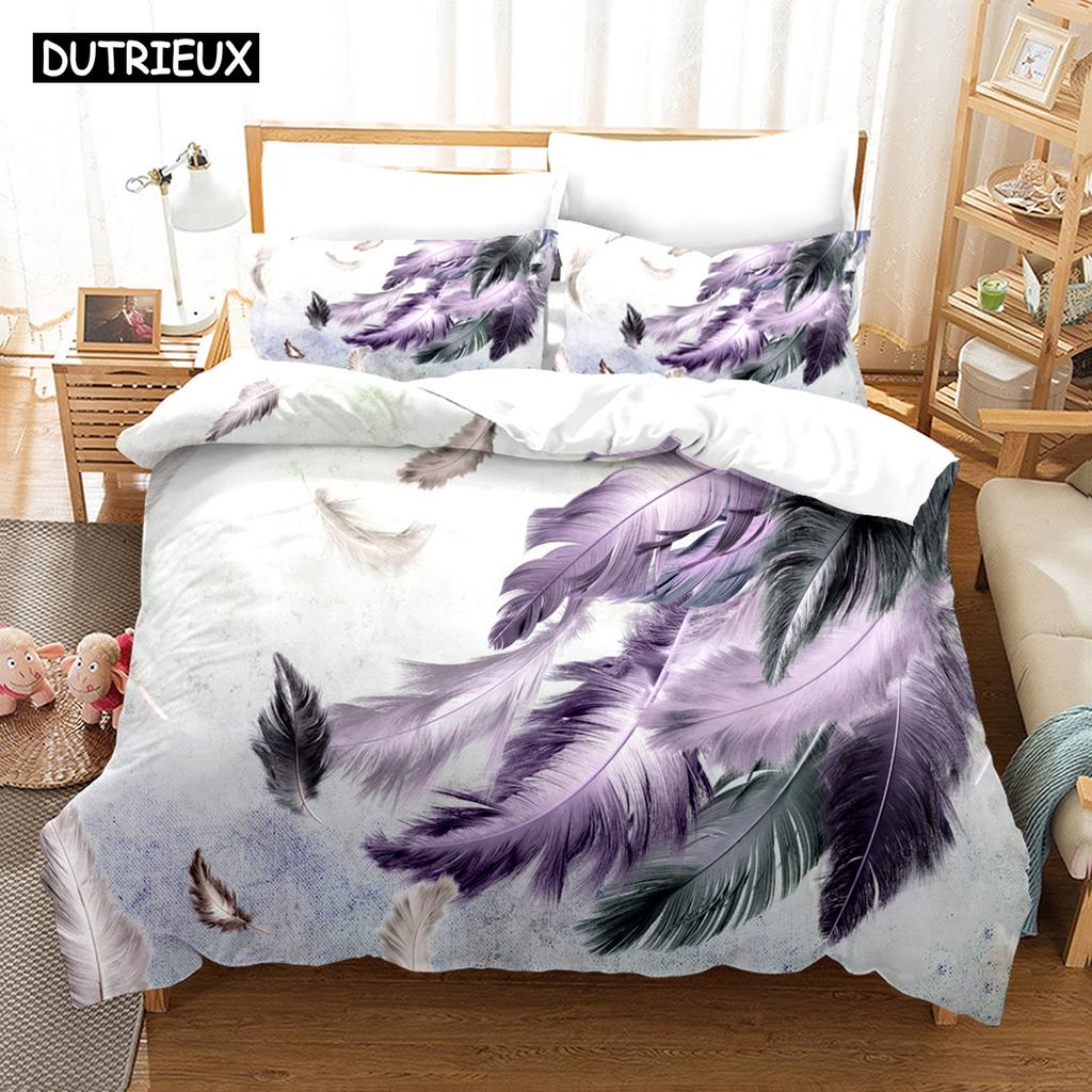 3D Перьевые Постельные Комплекты Набор Пододеяльника с Наволочкой Детский Детский Мальчики Девочки Полуторный Двуспальный Квинсайз Кингсайз Постельное Белье