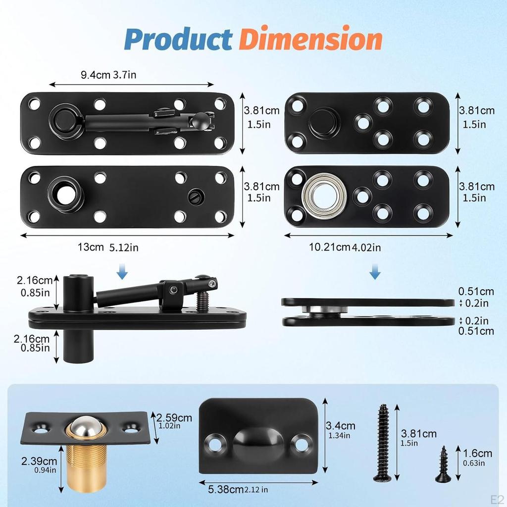 Скрытые дверные петли Комплект Мерфи Плавные Прочные с винтами Шарнирное вращение для полочных дверей