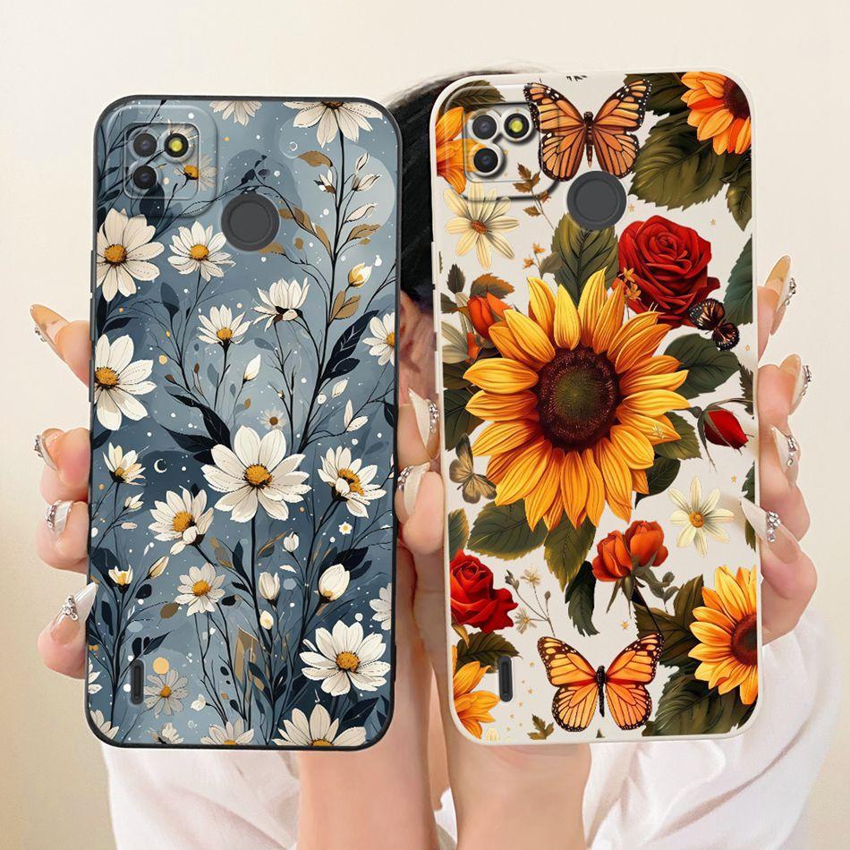 For Tecno Pop 4 LTE / Pop 4 Air Cute Cat Flower Cartoon Phone Case For Tecno Pop4 Lte 4Air Shockproof Soft Silicone Bumpers