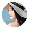 Women's foldable student hat, breathable Korean-style trendy fisherman hat, sun-protective straw bucket hat, classic versatile sun hat