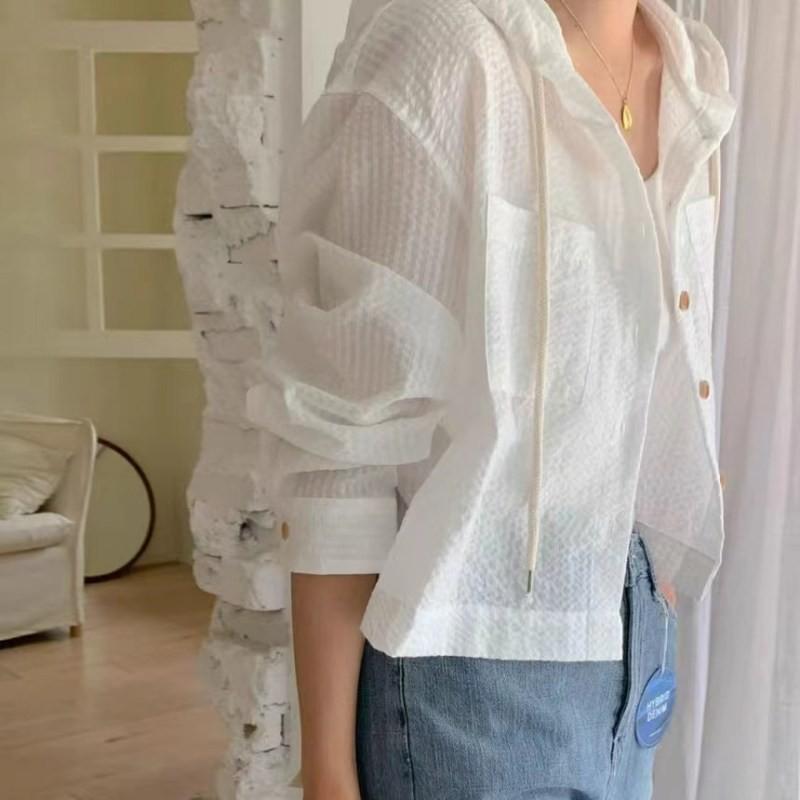 Женская рубашка летняя модная солнцезащитная с длинным рукавом повседневная