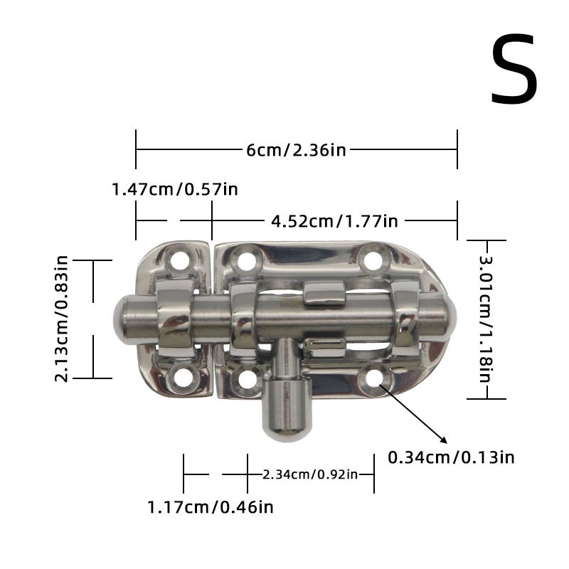 60/90/100MM 316 Marine Stainless Steel Boat Door Lock Latch Slide Bolt Clasp Heavy Duty Slide Barrel Bolt for Marine Boat Window/Door/Hatch/Cabinet