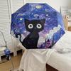 Мультяшный Кот Фиолетовый Складной Зонт Профессиональная Защита от Солнца и УФ-защита Зонт Двойного назначения для Дождя и Солнца Автоматический