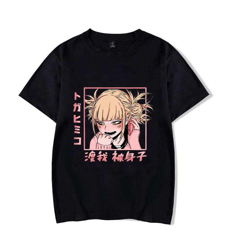 New Anime Himiko Toga Printing T-shirt Women Men Fashion Tees Round Neck Anime T-shirt